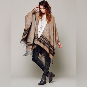 one size free people shawl floral print kimono
